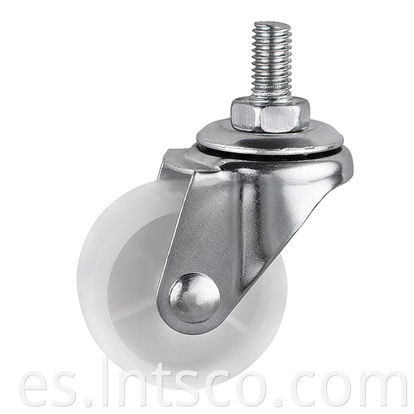 Light Duty Swivel White PP Threaded Stem Casters